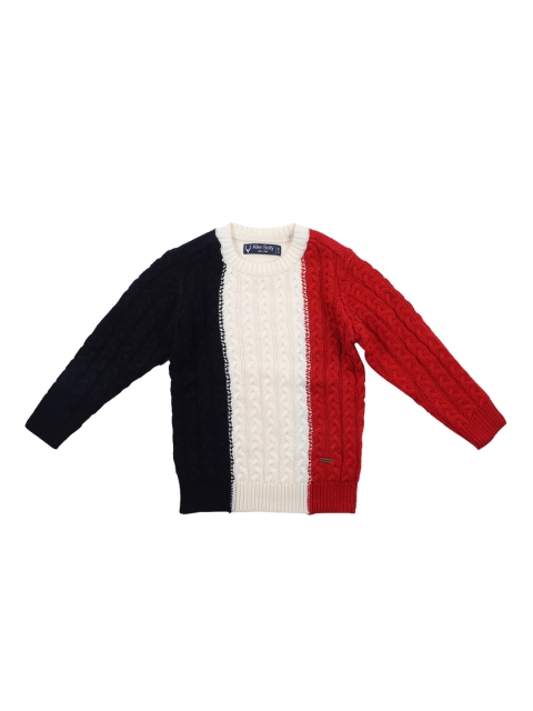 Boys Black & Red Colourblocked Sweater