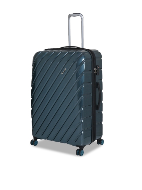 

IT luggage Unisex Navy Blue Textured Expandable Large Trolley Bag