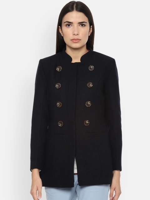 

Van Heusen Woman Women Navy Blue Solid Tailored Jacket