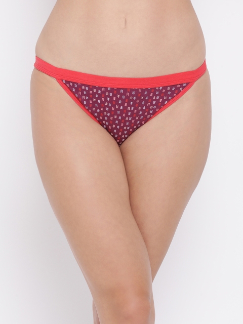 

Clovia Women Maroon Printed Low Rise Bikini Briefs PN3169P14XXL