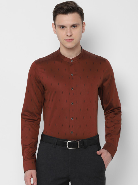 

SIMON CARTER LONDON Men Brown Slim Fit Printed Formal Shirt
