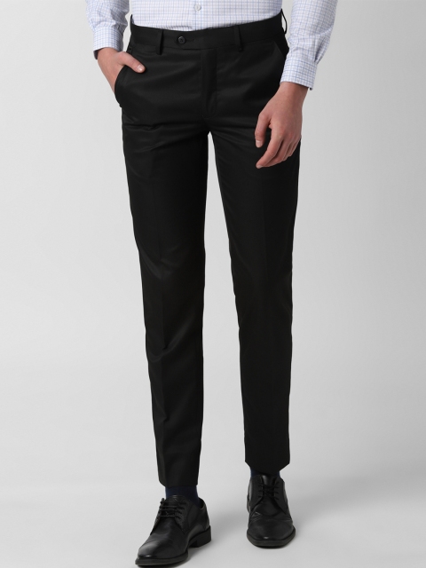 

Peter England Men Black Slim Fit Solid Formal Trousers