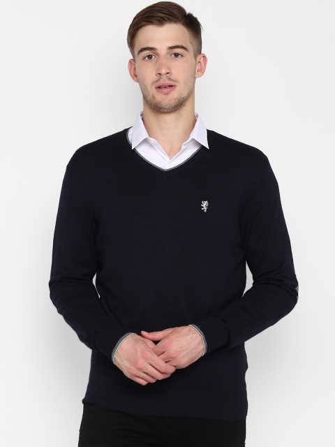 

Red Tape Men Navy Blue Solid Sweater