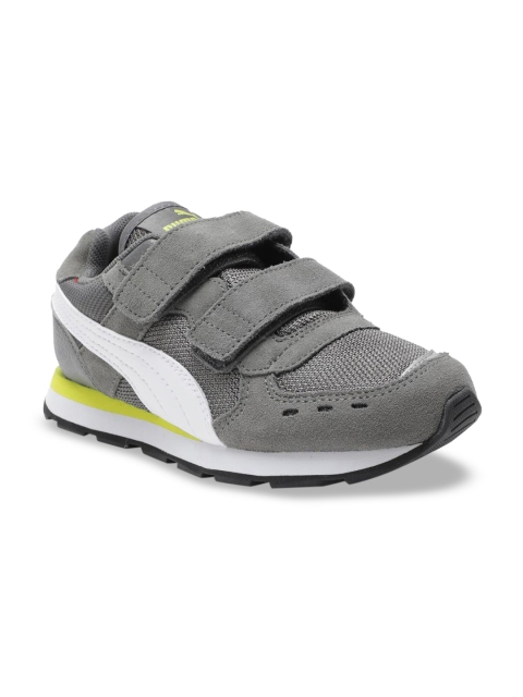 

Puma Unisex Grey Leather Vista V PS Sneakers