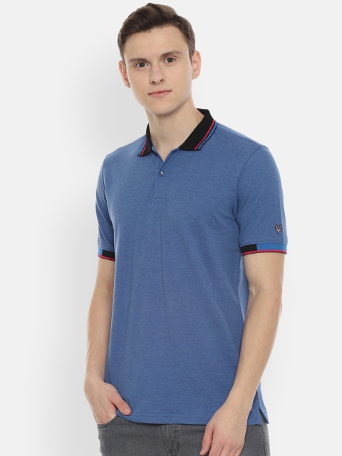 

Allen Solly Sport Men Blue Solid Polo Collar T-shirt