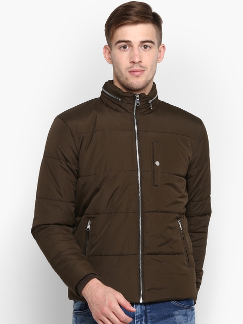 

Red Tape Men Olive Brown Solid Puffer Jacket