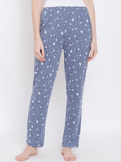 

Clovia Women Grey Heart Printed Lounge Pants LB0176P01XXL