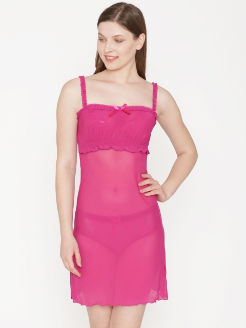 

Private Lives Fuchsia Solid Baby Doll
