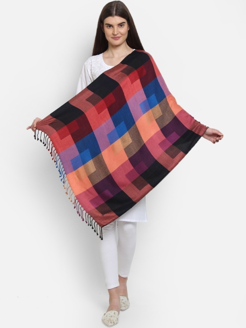 

Anekaant Women Pink & Brown Woven Design Shawl