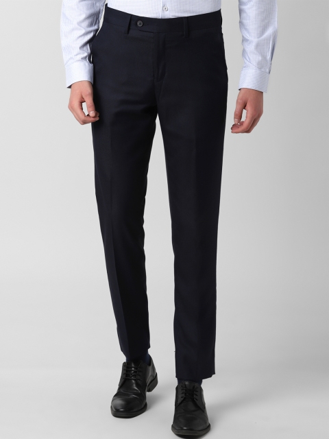 

Peter England Men Navy Blue Slim Fit Solid Formal Trousers