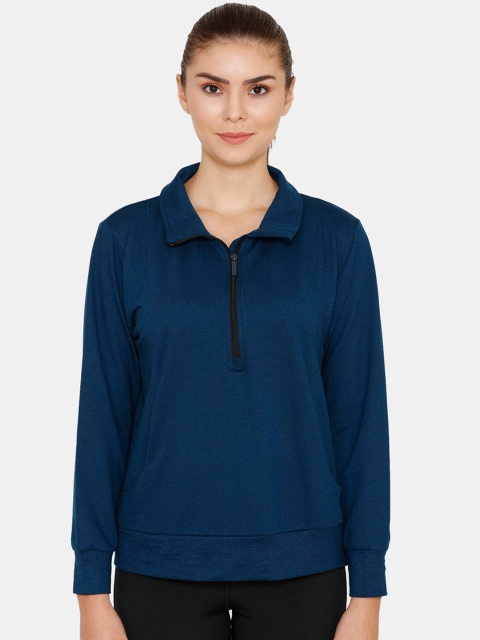 

Zelocity by Zivame Women Blue Solid Sweatshirt