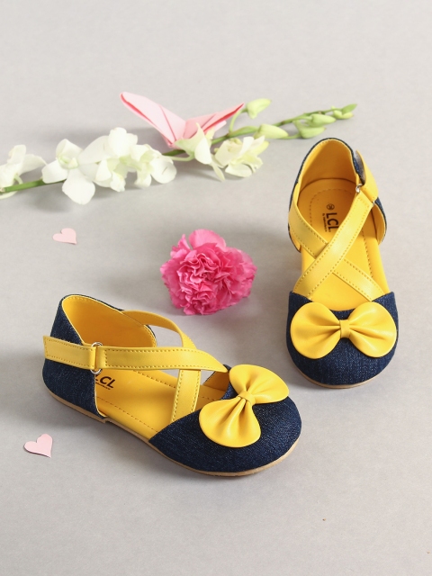 

Walktrendy Girls Yellow & Blue Colourblocked Mary Jane