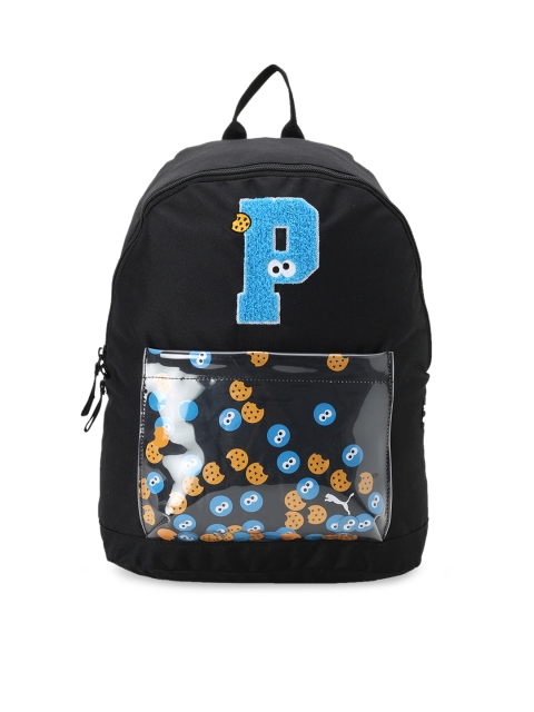 Puma Unisex Black & Blue Textured Sesame Street Backpack