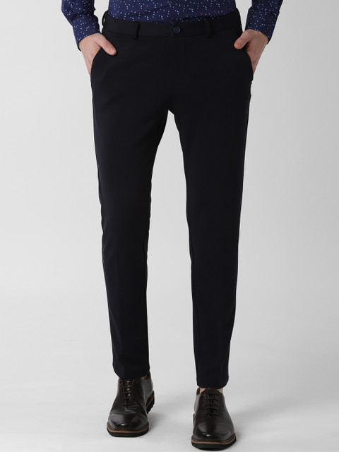 

Peter England Men Navy Blue Slim Fit Solid Formal Trousers