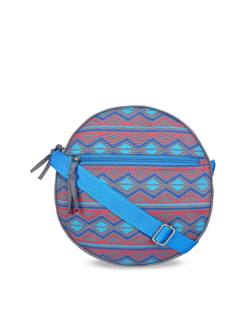 

Anekaant Grey & Blue Printed Sling Bag