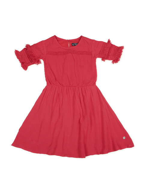 

Allen Solly Junior Girls Red Solid Fit and Flare Dress