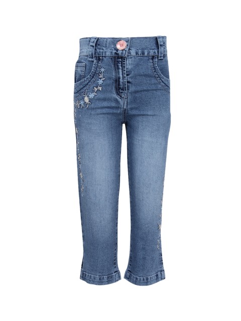 

CUTECUMBER Girls Blue Regular Fit Mid-Rise Clean Look Jeans