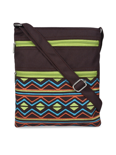 

Anekaant Brown & Green Printed Sling Bag