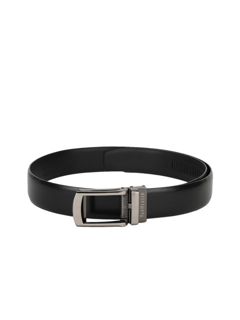

Van Heusen Men Black Textured Leather Belt
