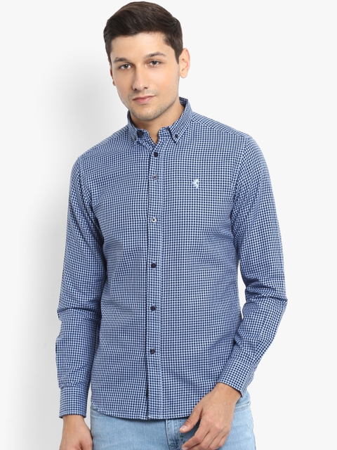 

Red Tape Men Blue & White Regular Fit Checked Casual Shirt