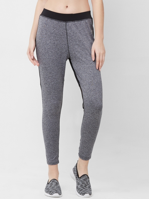 

Imagica Women Grey Melange & Black Colourblocked Ankle-Length Tights