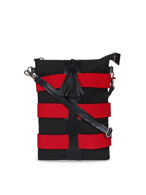 

Anekaant Black & Red Colourblocked Sling Bag