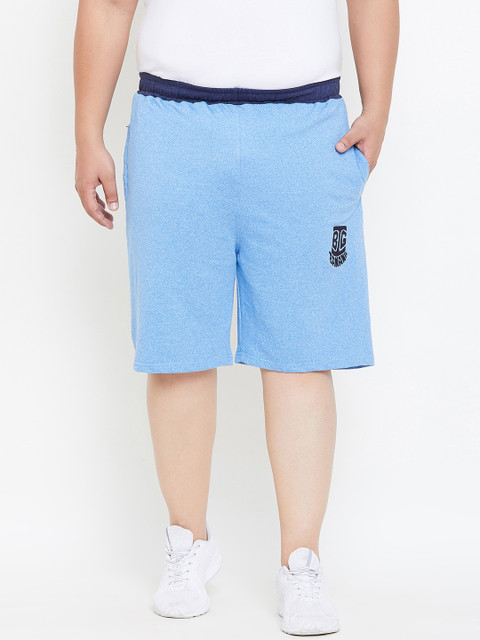

bigbanana Plus Size Men Blue Solid Regular Fit Antimicrobial Sports Shorts