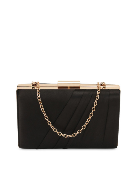 

Kazo Black Textured Box Clutches