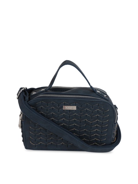 

Kazo Navy Blue Solid Handheld Bag