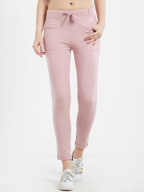 

Imagica Women Pink Skinny Fit Solid Regular Trousers