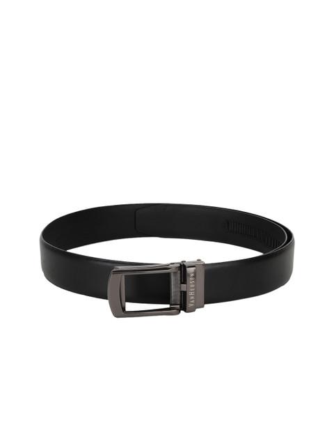 

Van Heusen Men Black Solid Leather Belt
