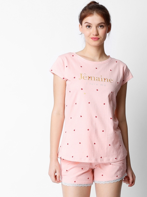 

I like me Women Pink Printed Night Suit