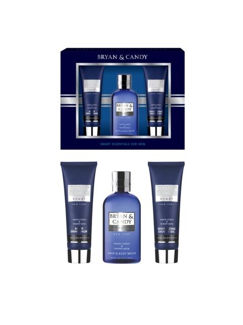 

BRYAN & CANDY NEW YORK Men White Citrus & Woody Musk Morning Essentials Gift Set, Navy blue