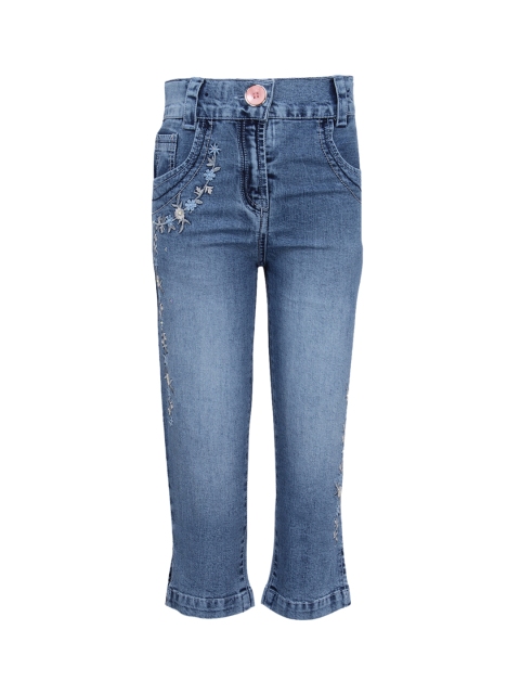

CUTECUMBER Girls Blue Regular Fit Mid-Rise Clean Look Jeans