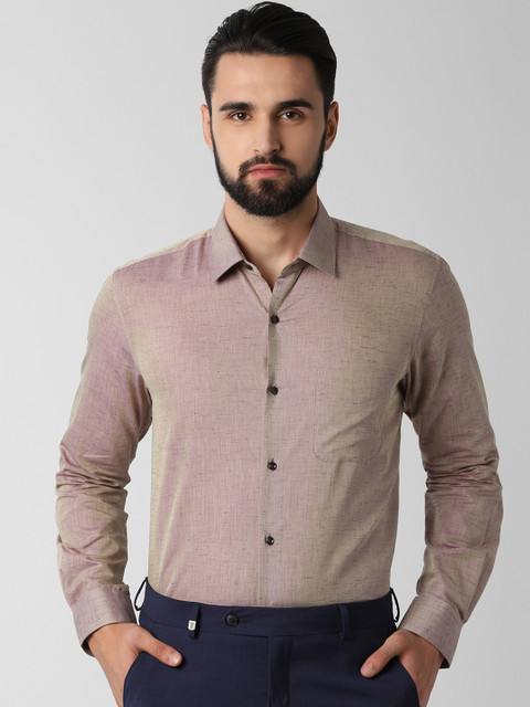 

Peter England Men Beige Regular Fit Self Design Formal Shirt