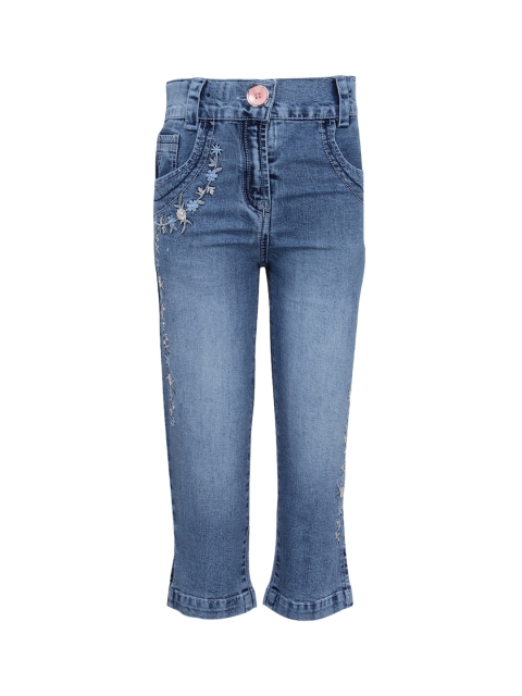 

CUTECUMBER Girls Blue Regular Fit Mid-Rise Clean Look Jeans