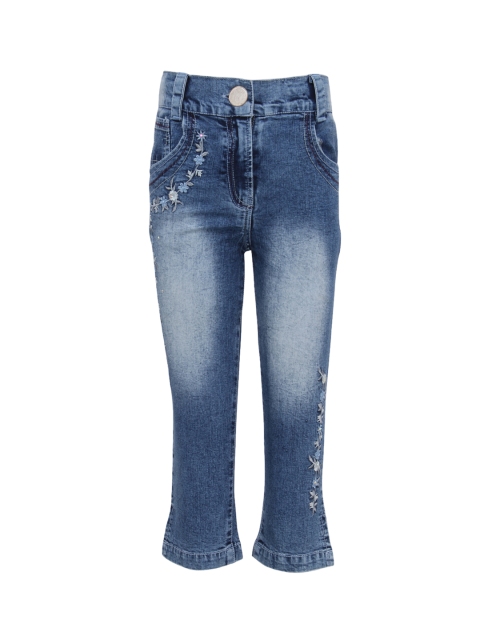 

CUTECUMBER Girls Blue Regular Fit Mid-Rise Clean Look Jeans