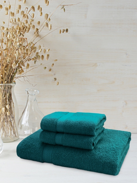 

Trident Set of 3 Teal Blue Solid 400 GSM Towels