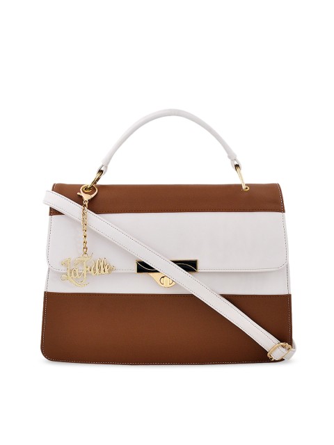 

LaFille Brown & Off-White Colourblocked Handheld Bag