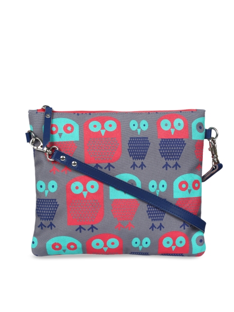 

Anekaant Grey & Red Printed Sling Bag