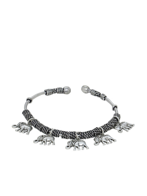 

Silvermerc Designs Silver-Toned Adjustable Navratri Speacial Handcrafted Bracelet