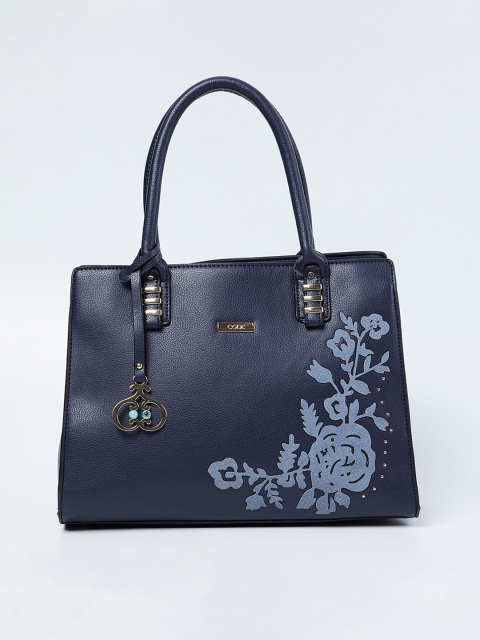 

CODE by Lifestyle Navy Blue Printed Handheld Bag