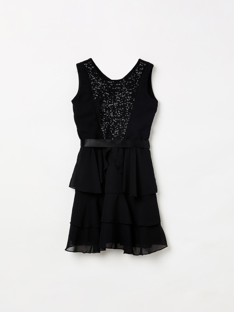 

Fame Forever by Lifestyle Girls Black Solid Fit and Flare Dress
