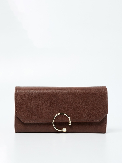 

Ginger by Lifestyle Women Brown Solid Three Fold Wallet