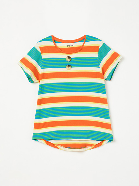 

Bossini Girls Orange Candy Stripe Top