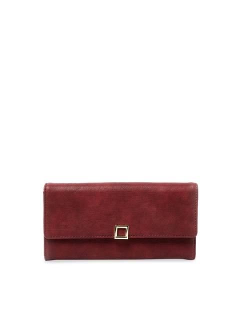 

Ginger by Lifestyle Women Maroon Solid Three Fold Wallet