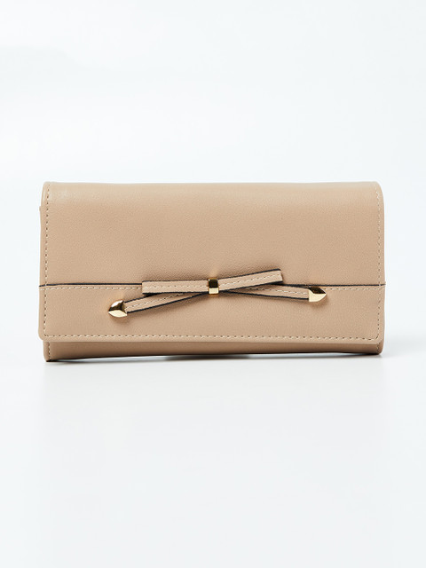 

Ginger by Lifestyle Women Beige Solid Two Fold Wallet