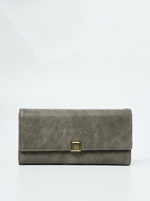 

Ginger by Lifestyle Women Grey Solid Three Fold Wallet