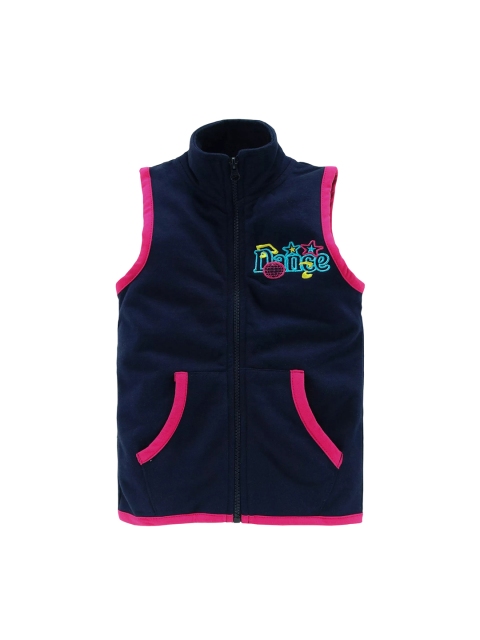 

KiddoPanti Girls Navy Blue Colourblocked Windcheater Padded Jacket