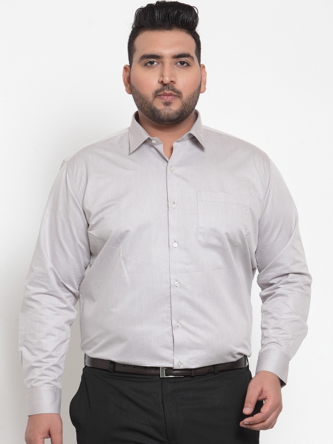 

plusS Men Grey Comfort Regular Fit Solid Formal Shirt